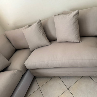 Custom upholstered corner couch